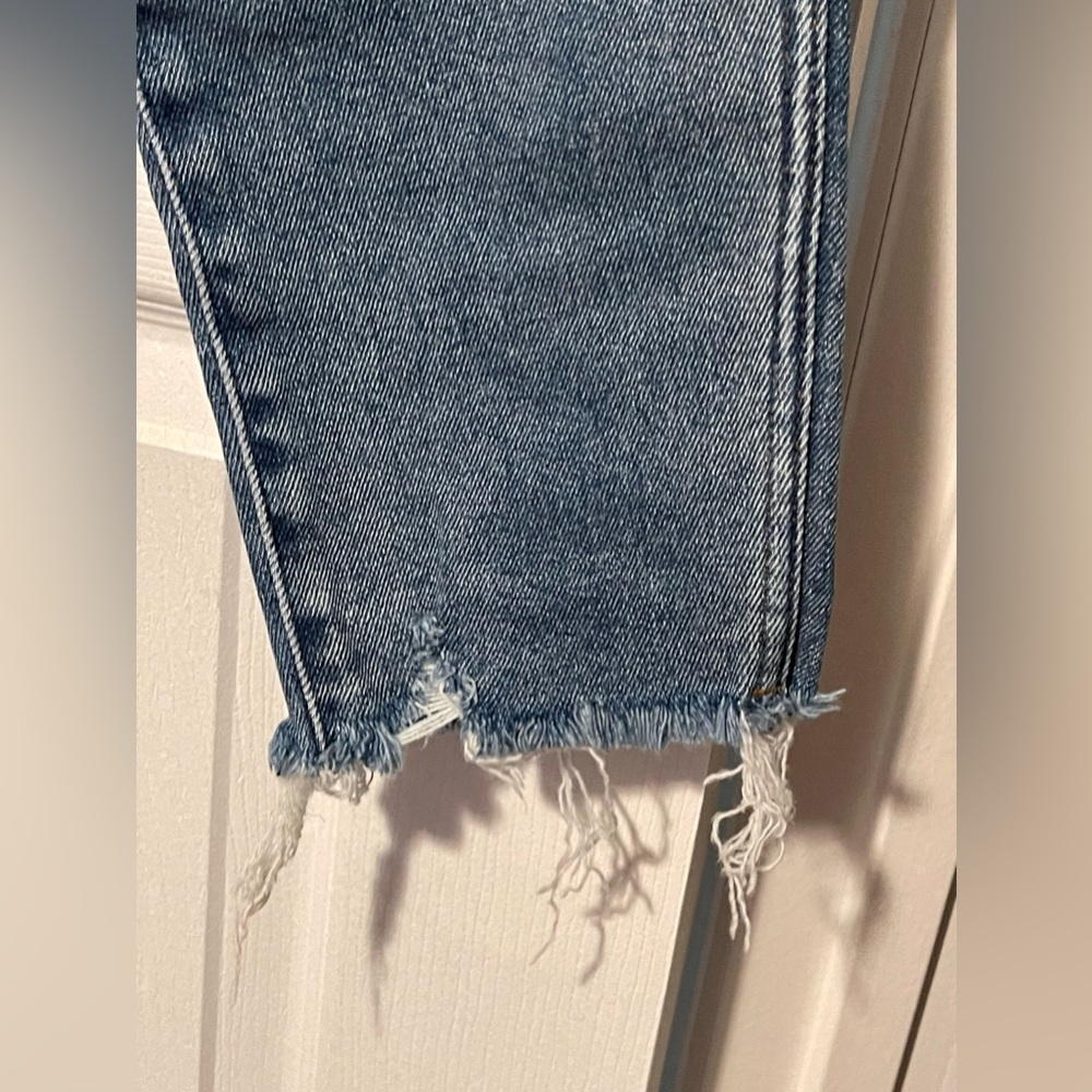 Madewell 10" High-Rise Skinny Jeans Raw Hem Button Fly Size 33 - Picture 3 of 5